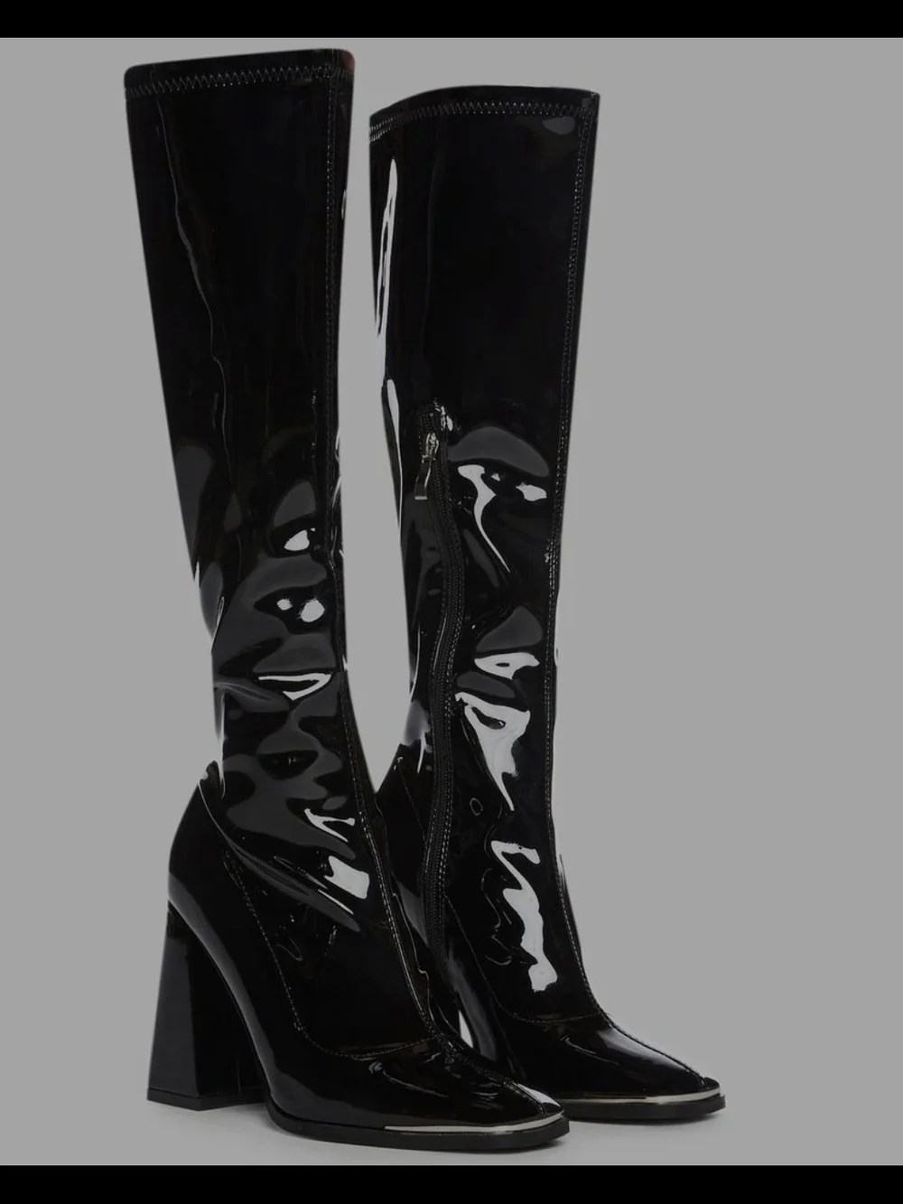 Black Jazzy Knee High Boots AZALEA WANG.